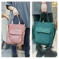 thumbnail image 5 of Women's Cute Corduroy Handbag Canvas Crossbody Bag School Zipper Shoulder Bag - Green+Pink+Brown, 5 of 5