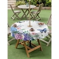 thumbnail image 4 of Outdoor Tablecloth with Umbrella Hole for Patio/Picnic/Party/Camping, Spring Flowers Waterproof Table Cloth Round Cover Washable, Watercolor Floral Butterflies Botanical (Dia 54"), 4 of 8