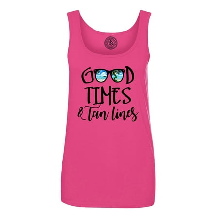 Good Times Tan Lines Glasses Womens Tank (Best Of Times Running Apparel)