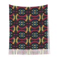 thumbnail image 2 of Foulard à Franges pour Femme, Châle Long à Motif Géométrique Rétro, Léger et Chaud, 2 of 6