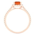 thumbnail image 4 of Clara Pucci 14K Rose Gold Solid Gold Red Solitaire with Accents Anniversary Ring for Women - 1.86 cttw Emerald Cut, 4 of 8
