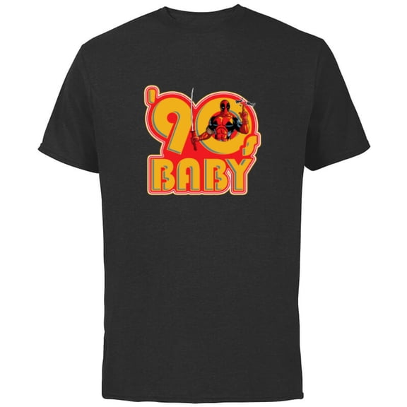 Marvel Deadpool Nerdy Thirty 90s Baby - Short Sleeve Cotton T-Shirt for Adults - Customized-Black
