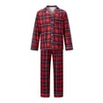 thumbnail image 2 of Family Matching Christmas Pajamas Plaid Long Sleeve Tops and Pants Sleepwear Set, 2 of 10
