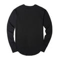 thumbnail image 4 of Zedker Long Sleeve T Shirts for Men Casual Crew Neck Hipster Longline Shirts Solid Basic Curved Hem Athletic Gym Tee Sport Tops, 4 of 8