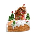 thumbnail image 1 of Centro de mesa con movimiento musical de casa navideña con luces y música, escena de nieve, regalos de fiesta para esposa, cumpleaños de año Nuevo 1 hombre de jengibre, 1 of 8