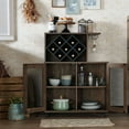thumbnail image 6 of Furniture of America Craden Wood Multi-Storage Mini Bar, Reclaimed Oak, 6 of 6