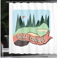 thumbnail image 3 of Ambesonne Golf Course Scene Shower Curtain, Forest and Flag, 69"Wx84"L, Multicolor, 3 of 4