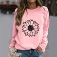 thumbnail image 2 of HKEJIAOI Chandail Graphique Tournesol Femme Manches Longues T-Shirt Décontracté Col Rond chandail Ample, b-Rose TG, 2 of 4