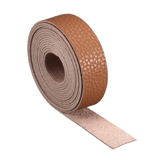 Leather Straps for Crafts, 1 Pack 1/2" Wide Full Grain Leather Strips(Brown)
