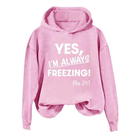 Htigea Women's Pullover Hoodies Letter Print Long Sleeve Sweatshirts | Fashion Preppy Y2k Tops, Loose Fit, Casual Daily Work, Fall Winter Clothes Pink S