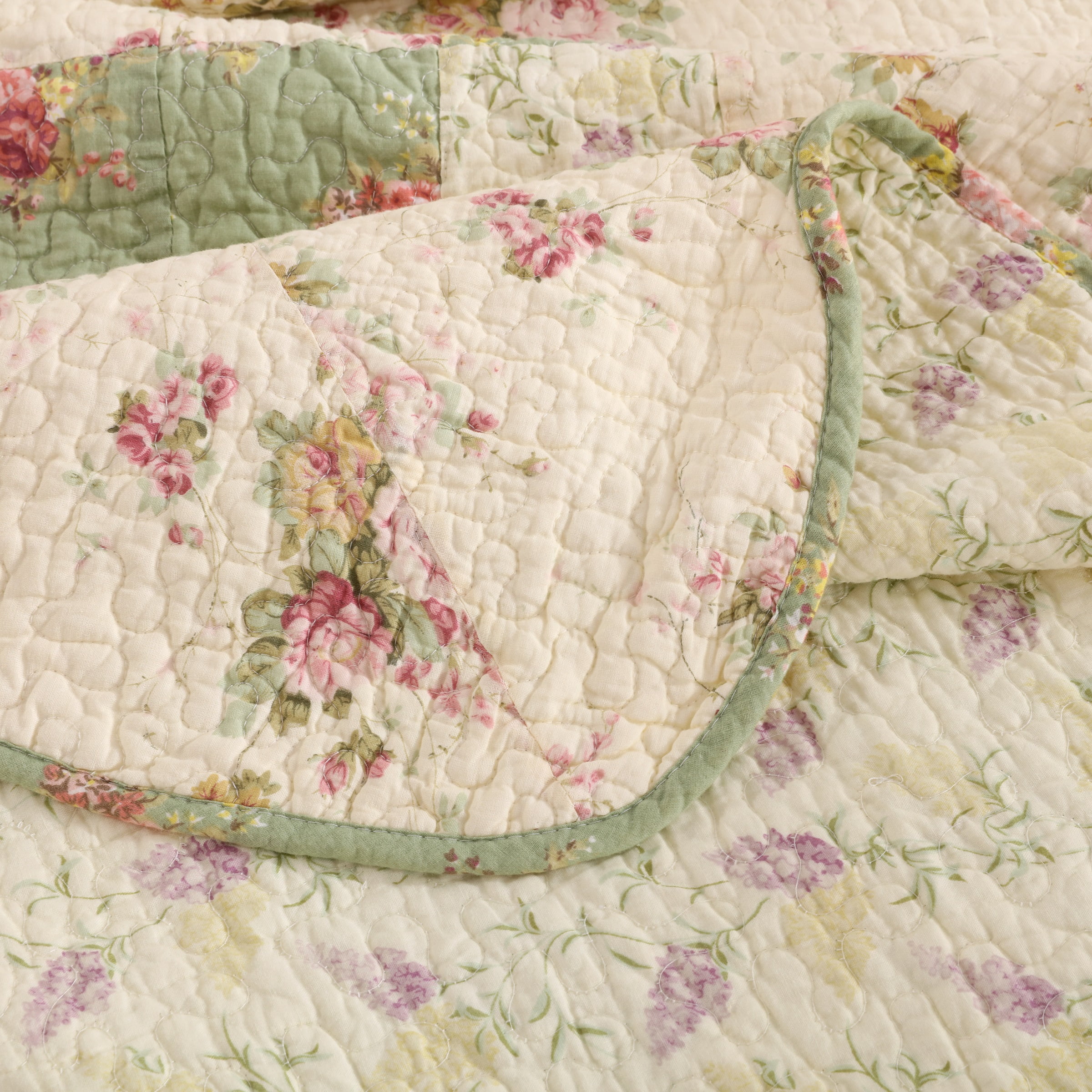 Global Trends Bloomfield Vintage Style 100% Cotton Patchwork Throw Blanket for Adults and Kids, 50x60 Inches