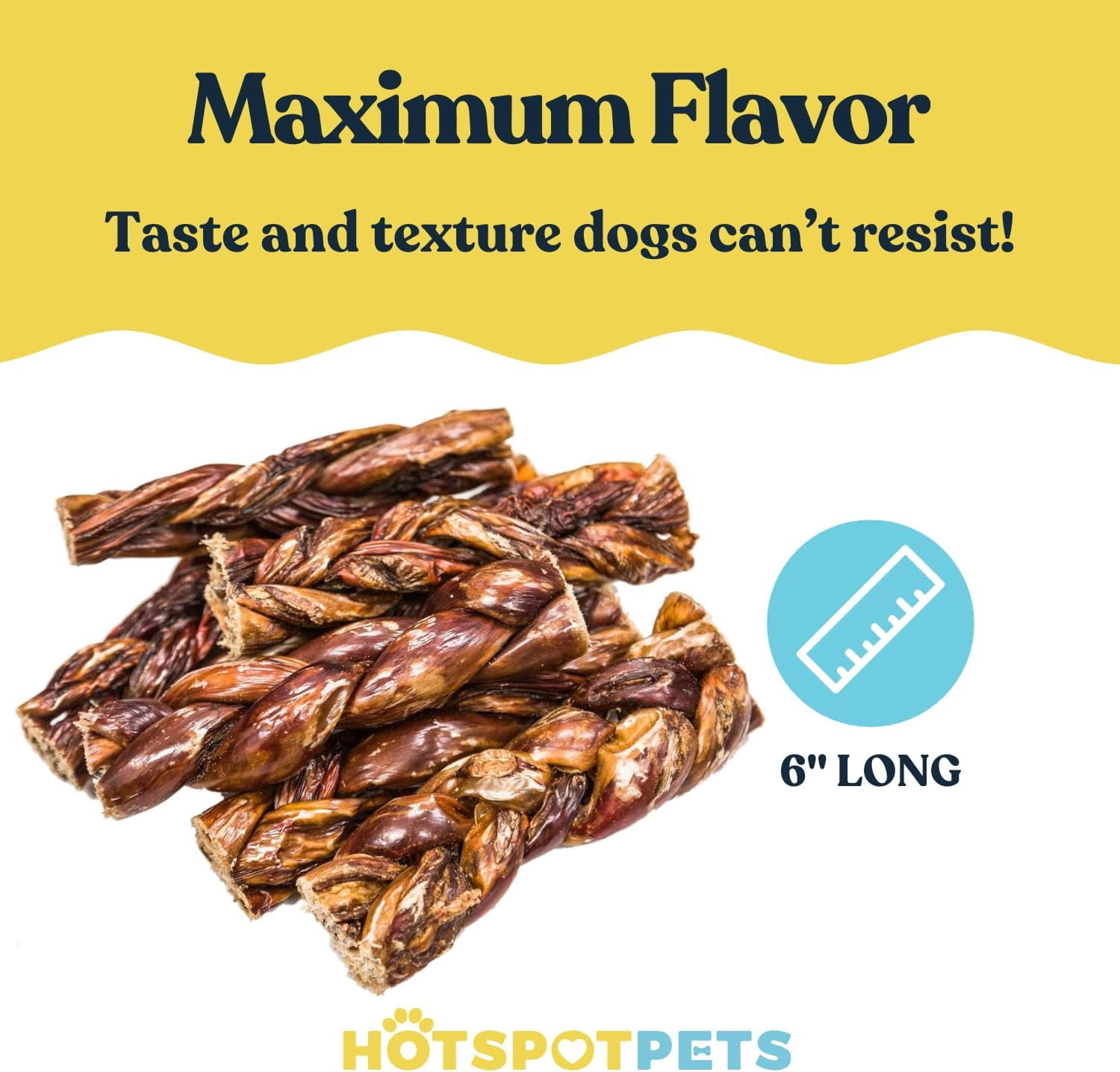 Beef Jerky Dog Treats Thick Esophagus Braided Sticks Dog Chews (6 Inch - 12 Pack) - All Natural Bulk Beef Chews from Grass Fed Cattle - Rich in Glucosamine & Chondroitin - Great Rawhide Alternative