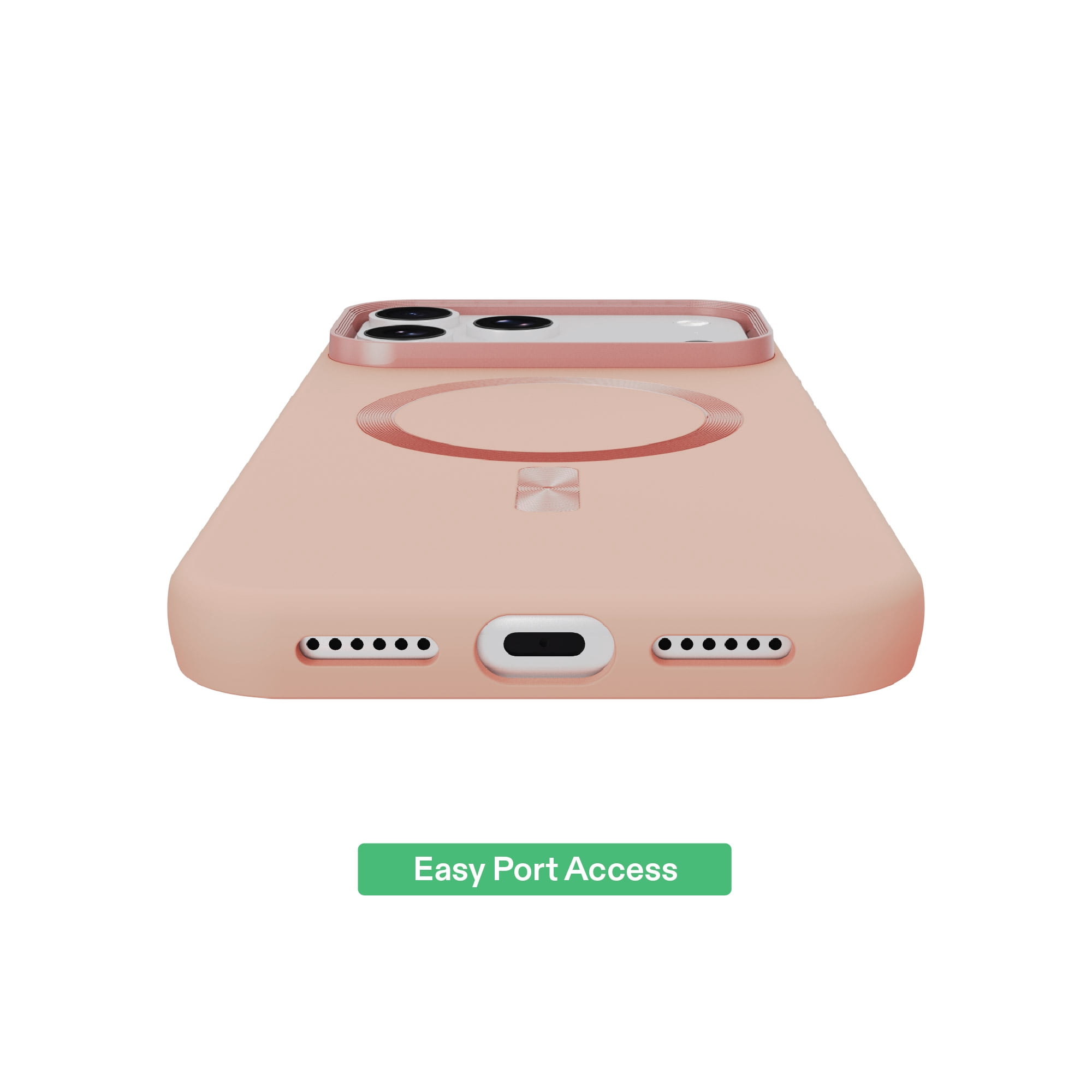 onn Soft Touch Phone Case for iPhone 18 Pro / 17 Pro, MagSafe Compatible - Blush Pink