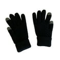 thumbnail image 3 of Naierhg 1 Pair Winter Couple Gloves Solid Color Knitting Full Finger Elastic Keep Warm Soft Washable Women Winter Gloves Riding Stuff keep warm Black, 3 of 8