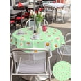thumbnail image 5 of Outdoor Tablecloths with Umbrella Hole & Zipper, Spring Floral Daisy Round Tablecloths 60 Inch, Sage Green Elegant Pastoral Flowers Waterproof Table Cloth, Patio/Pool/Picnic Table Covers, 5 of 8
