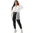 thumbnail image 3 of DARING DIVA Women's Plus Size Mesh Sheer Long Sleeve Button Down Shirt 1X White, 3 of 7