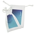 thumbnail image 2 of Night Sky Fabric Pouch Set of 2, Starry Crescent Moon Nebula Galaxy Astronomy Cosmos Sleep Well Theme, Drawstring Bag for Toiletries Masks and Favors, 9" x 6", Royal Blue and White, by Ambesonne, 2 of 2
