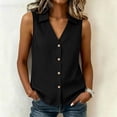 thumbnail image 7 of Purcolt Women's Sleeveless Button-Down Shirts Collared V-Neck Tank Top Casual Summer Blouses, S-XXL, 7 of 7