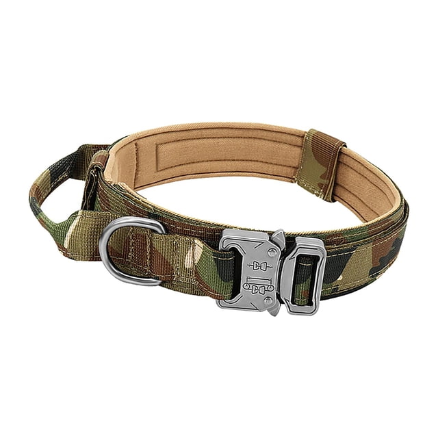 Colr de perro Hebil de liberación rápida de seguridad para perros pequeños, grandes y medianos Camufje 42 a 54CM Zulema cuello grande