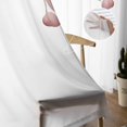 thumbnail image 5 of Sheer Curtains 63 inches Long, Pink Eucalyptus Leaves Watercolor Plants Light Filtering Sheer Window Curtains Rod Pocket Voile Drapes for Bedroom Living Room, 52"W x 63"L 2 Panels, 5 of 7