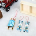 thumbnail image 2 of Keimprove 3pcs Wooden Sleigh Christmas Ornaments Mini Wooden Sleigh Ski Christmas Tree Hanging Pendant Decorations with Gift Box Mantel Door Bookshelf Xmas Tree Decoration for Holiday Party, 2 of 6