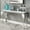 Silver White, variant on Glamorous Console Table With White Glass Surface And Silver -style Metal Legs Contemporary In Top Stainless Steel Construction