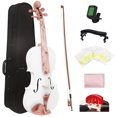 thumbnail image 1 of A Solid Wood Violin With Hand Painted Lacquer Is Practiced By An Adult Beginner For Violin Grading And Playing A White Violin, 1 of 9
