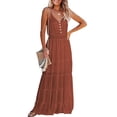 thumbnail image 1 of Vestido PRETTYGARDEN Maxi de Verano para Mujer Rojo Óxido XXL, 1 of 4