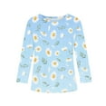 thumbnail image 5 of Abcomgle Long Sleeve T Shirts for Girls 10-12 Trendy Daisy Flower Print Crewneck Shirts for Kids Girls Fall Basic Girls Tops Trendy Girls Sweatshirts 6-7 Years,Sky Blue, 5 of 6