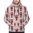 thumbnail image 4 of KLL Red Lobster With Claws Print Mens Hoodie Long Sleeve Casual Pullover Hooded Sweatshirt Fashion Drawstring Hoodies with Pocket-Large, 4 of 6