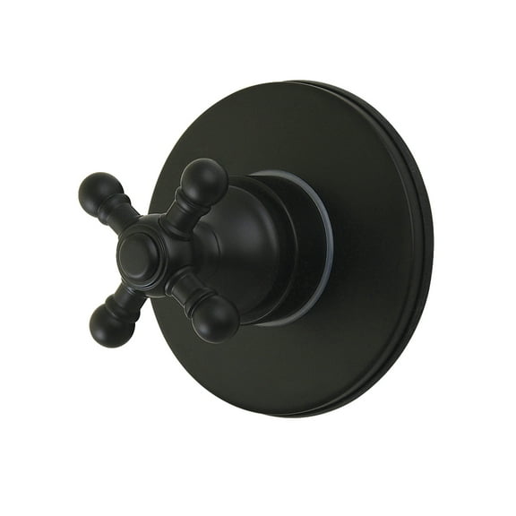 Kingston Brass KS4030BX Metropolitan Single-Handle Six-Way Diverter Valve with Round Trim Kit, Matte Black