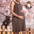 thumbnail image 2 of Robe pour Femmes, Robe d'Allaitement à Manches Courtes et Col Rond pour l'Accouchement, Rayonne Spandex Respirante, Nuisette Trapèze, 2 of 7