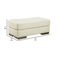 thumbnail image 2 of Benjara Naite 44 Inch Ottoman, Plush Top Cushion, Wood, Beige Polyester Chenille, 2 of 5