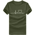 thumbnail image 6 of VgaVtl Tops for Women Plus Size Short Sleeve Green Crew Neck T-Shirt Print Casual Loose Tops, 6 of 9