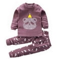 thumbnail image 1 of MIASHUI Ensemble de Pyjamas pour Garçons, Vêtements de Nuit à Manches Longues pour Enfants, Rouge Brique, 5-6 Ans, 1 of 3