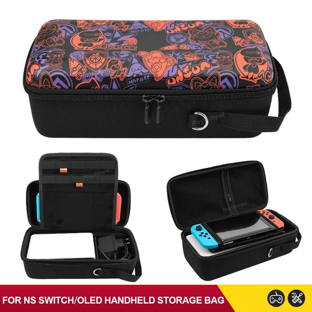 NEW For NS Switch OLED LITE Large Handheld Storage Bag For Nintend Switch Portable PU Carrying Case Protective Travel Bag Black Red
