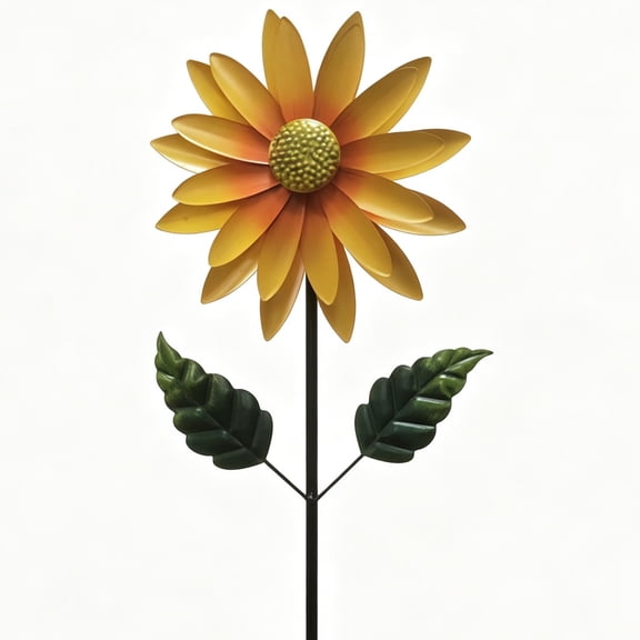 Sunflower Metal Wind Spinner, Easy Spinning Garden Stake Windmill, Iron Wind Sculpture, Outdoor Yard Patio Lawn Decor, Vivid Sunflower Art Ornament for Backyard Landscape Decoration
