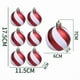 thumbnail image 1 of CaiYueKe 6Pcs Plastic Christmas Ball Ornaments Holiday Tree Decorations Striped Hanging Balls Party Supplies Festive Xmas Decor Home Holiday Ornament, 1 of 2