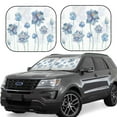 thumbnail image 2 of Bingfone Pale Blue Lotus Flowers Print 2-Piece Sun Shade Front Windshield - Foldable Car Front Window Sunshades For Most Sedans Suv Truck - Small, 2 of 7