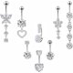 thumbnail image 1 of Conjunto de clavos ombligo acero 8 piezas dise os diversos con cristales brillantes anillos elegantes eleva tu look verano sin esfuerzo, 1 of 3