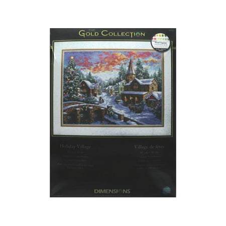 UPC: 0088677087838 | Dimensions Cross Stitch Kit 16×12 Holiday Village