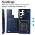 thumbnail image 6 of Decase for Samsung Galaxy S24 Ultra 2024 New Case Wallet,Ultra Thin Scratch-resistant Leather Cover Retro Shockproof Magnetic Clasp Card Case Shell p0for Galaxy S24 Ultra,Darkblue, 6 of 7