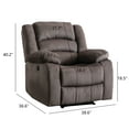 thumbnail image 2 of Electric Recliner, Fabric Upholstered Armchair with Tufted Backrest and Adjustable Footrest, Modern Single Sofa Chair with Soft Seat Cushion for Living Room or Office, Brown, 2 of 7