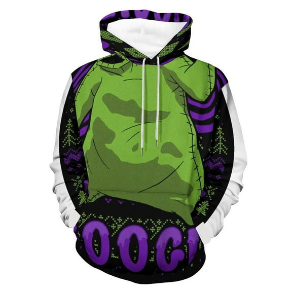 Oogie Boogie Hoodies for Men Women 3D Print Pullover Novelty Hooded Sweatshirt Hoodies with Big Pockets S