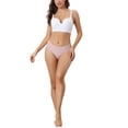 thumbnail image 2 of Allegra K Women's Lace Underwear Mid-Waist Full Coverage Stretchy Briefs Thin Breathable Striped Knickers, 2 of 4