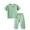 Z05 Green, variant on Mifsaly Toddler Kids Ribbed Knit Pajamas Sets Short Sleeve Crewneck Tops And Sleeping Pants Girls Boys Soft Comfort Breathable Cotton Sleepwear