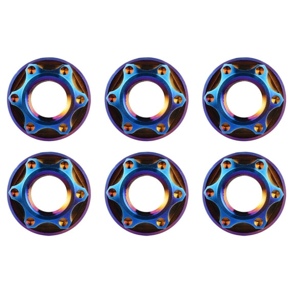 Wanyifa Titanium M6 M8 M10 M12 M14 M16 Flange Bolt Nut Bicycle Motorcycle Rear Axle Car Modification Accessories,M16,Blue,6 Pcs