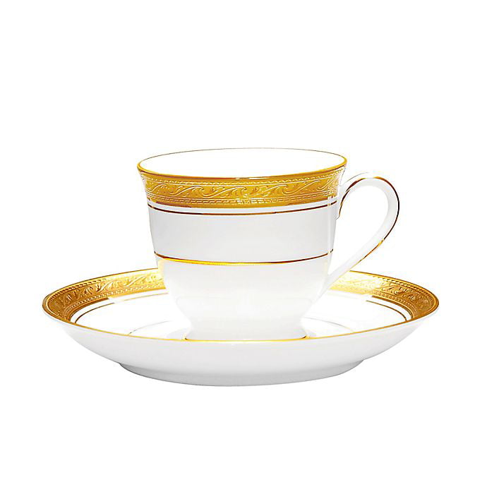 Bone China Royalty Porcelain 4-pc "5530-4G" Tea or Coffee Cup Set 24K Gold 