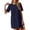 Navy, variant on Women's Summer Casual Solid Round Neck Short Sleeve Mini Dress
