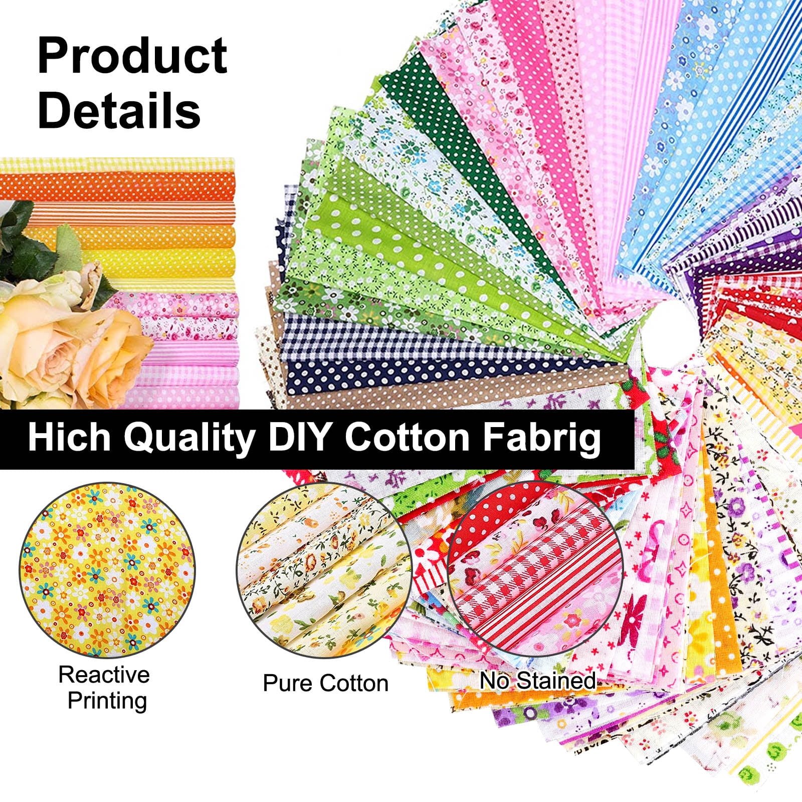 100% Cotton Fabric Bundles for Quilting Sewing DIY & Quilt